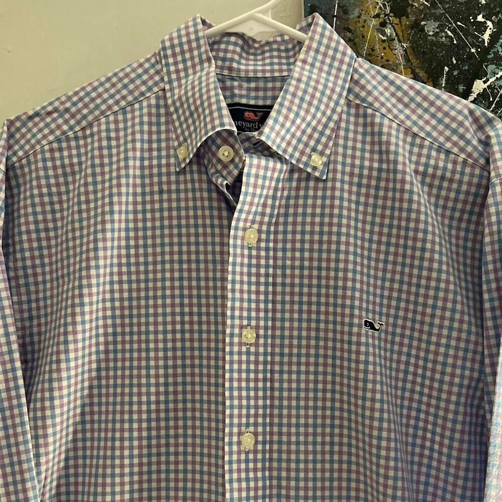 Vineyard Vines Whale Blue and Purple Shirt